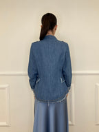 Giacca Napoleone in Denim 2373 Azzurro