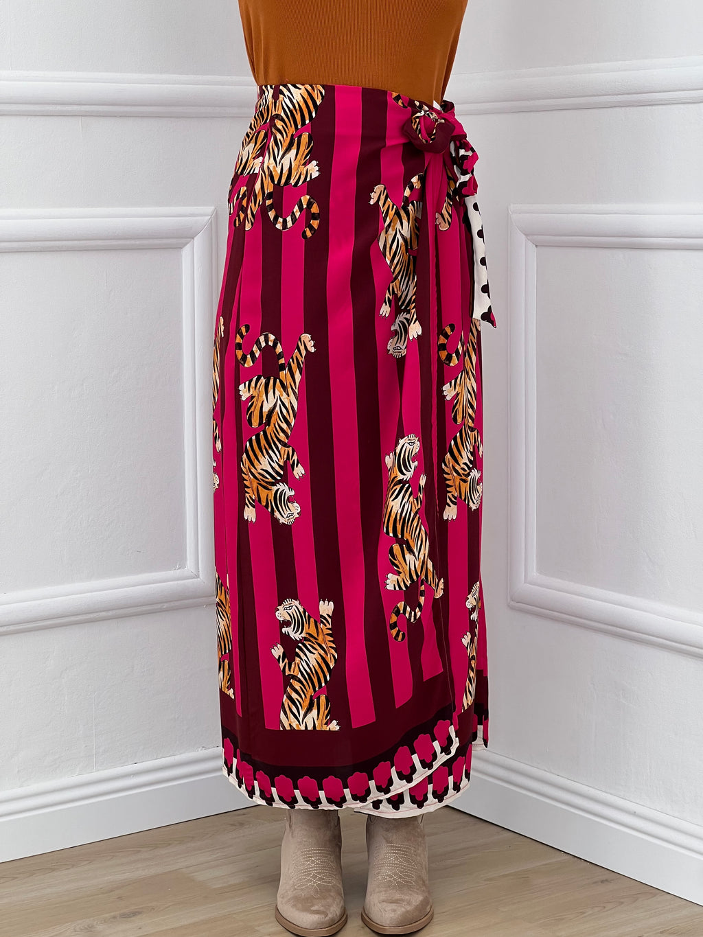 Gonna Pareo Jungle 26272 Fucsia e Burgundy