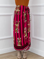Gonna Pareo Jungle 26272 Fucsia e Burgundy