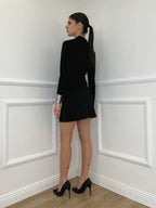 Maglia Frange Paillettes 55867 Nero