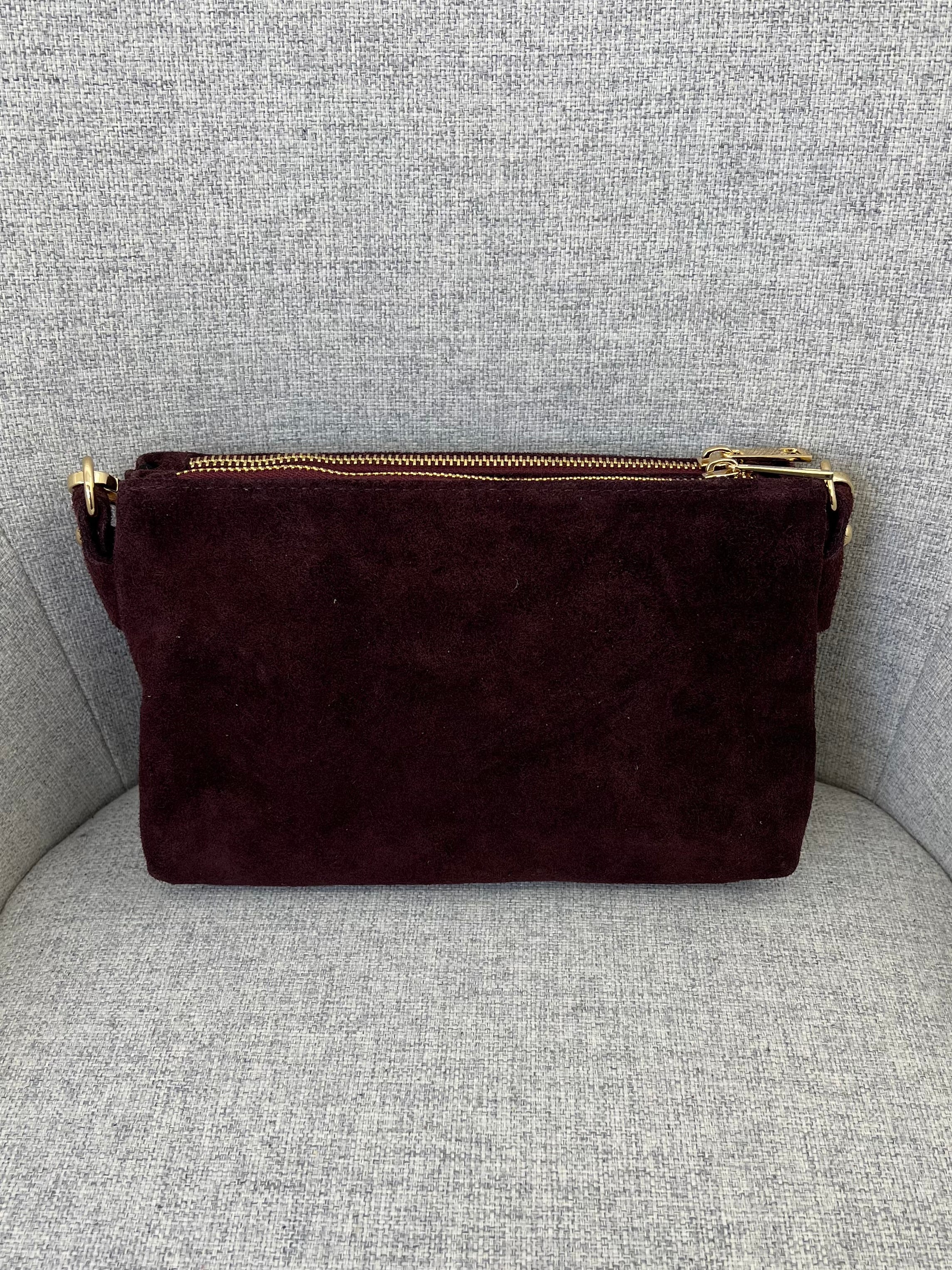 Pochette Doppia Vera Pelle Scamosciata VPB002