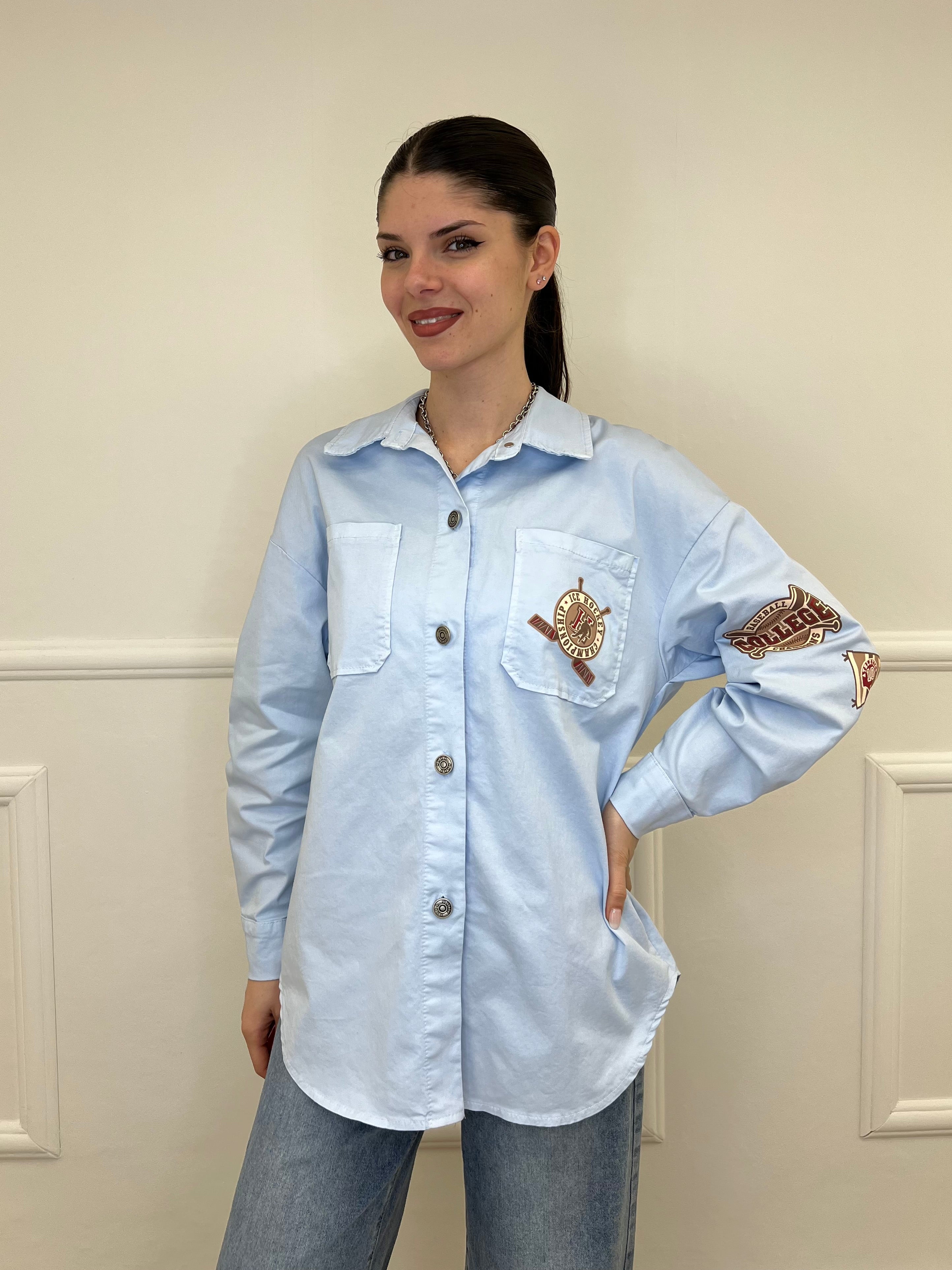 Giacca Camicia College 223606 Azzurro