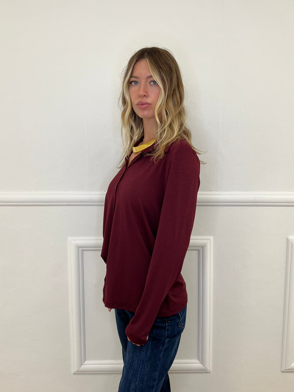 Camicia In Jersey Di Viscosa 28163L Bordeaux