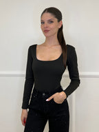 Body Quadrato 6734 Nero - Bazar Abbigliamento