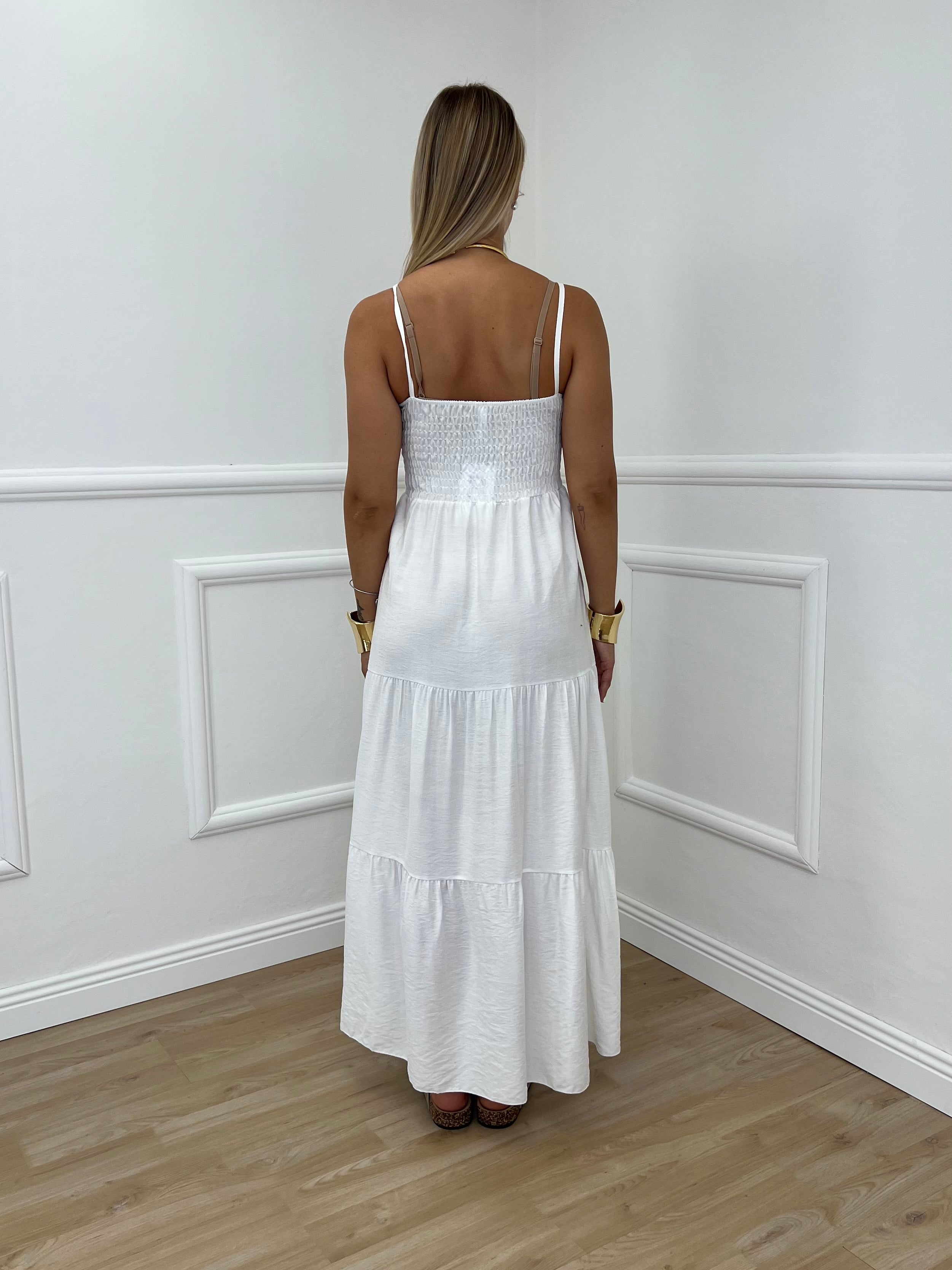 Abito Crepe Fiocco 0567 Bianco