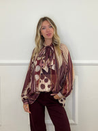 Camicia Chiffon Fantasia Fiocco 2836 Burgundy