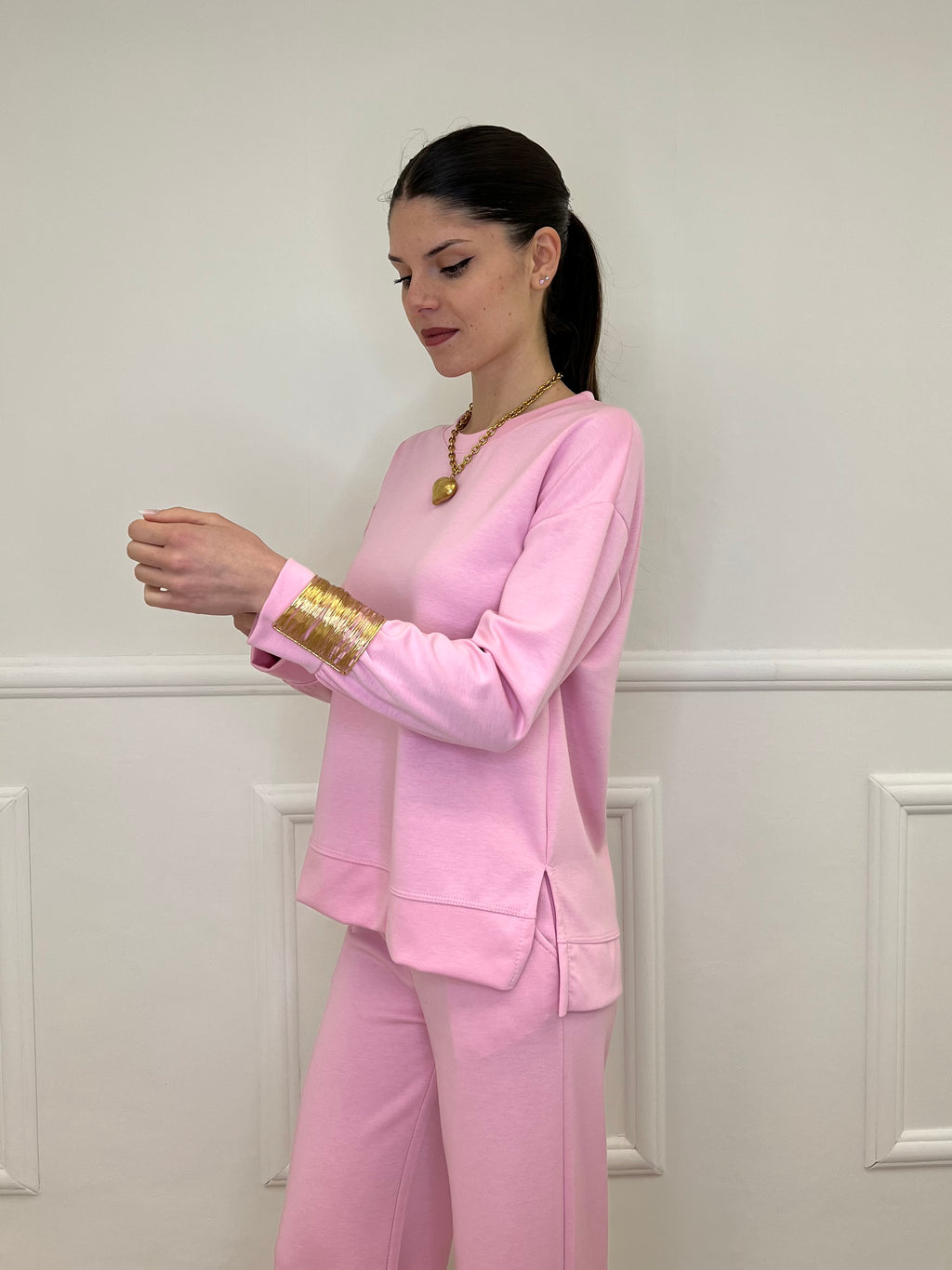 Tuta Over Girocollo 19143 Rosa