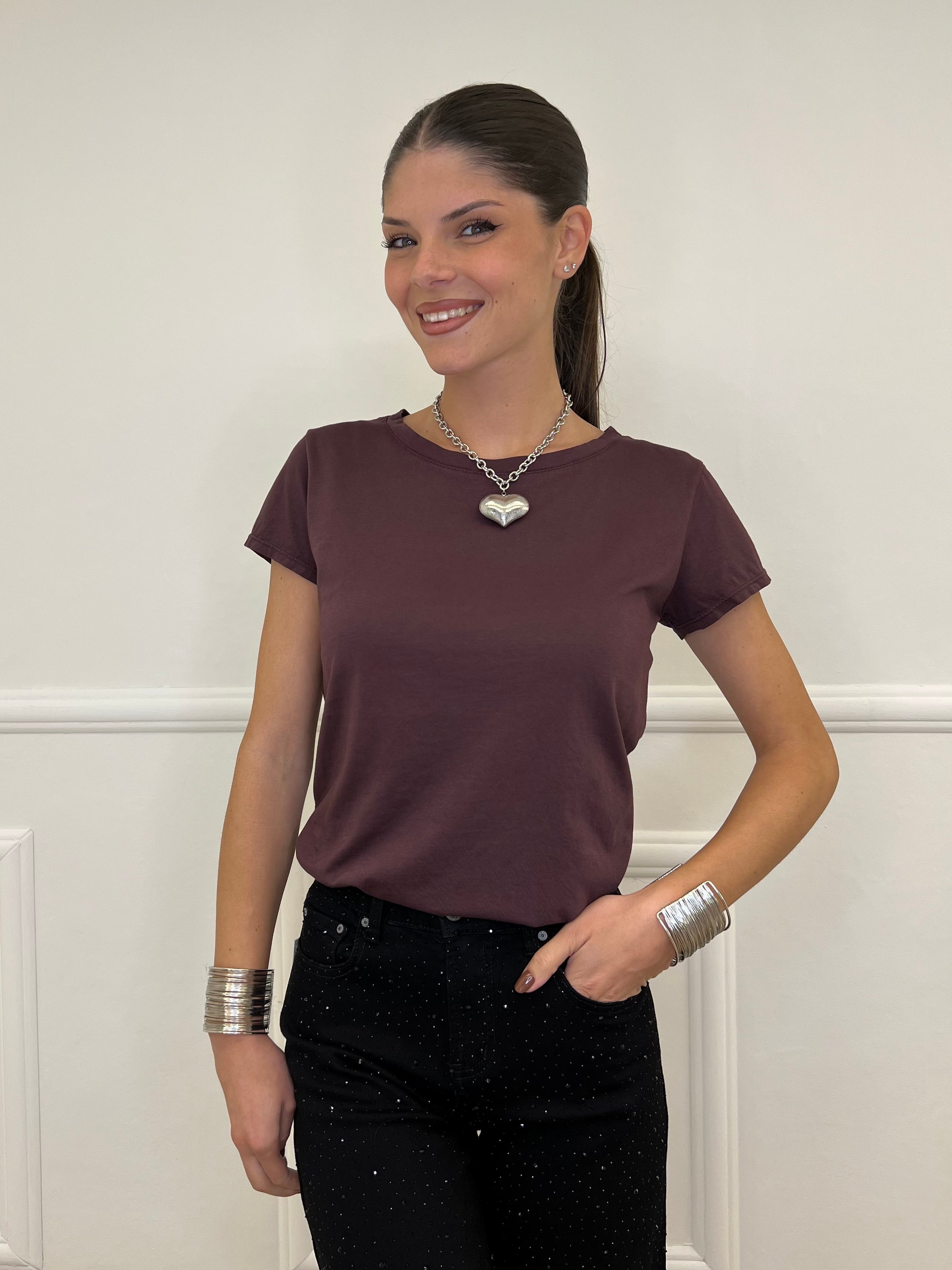 T-shirt Basic V0550 Burgundy