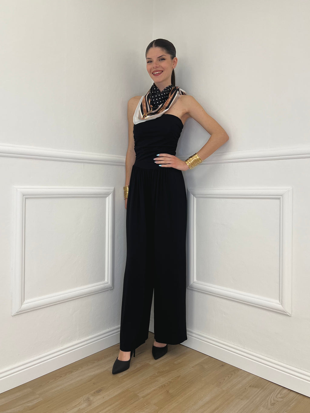 Tuta a Fascia Con Foulard 22498 Nero