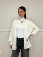 Cardigan Effetto Mohair 633 Bianco