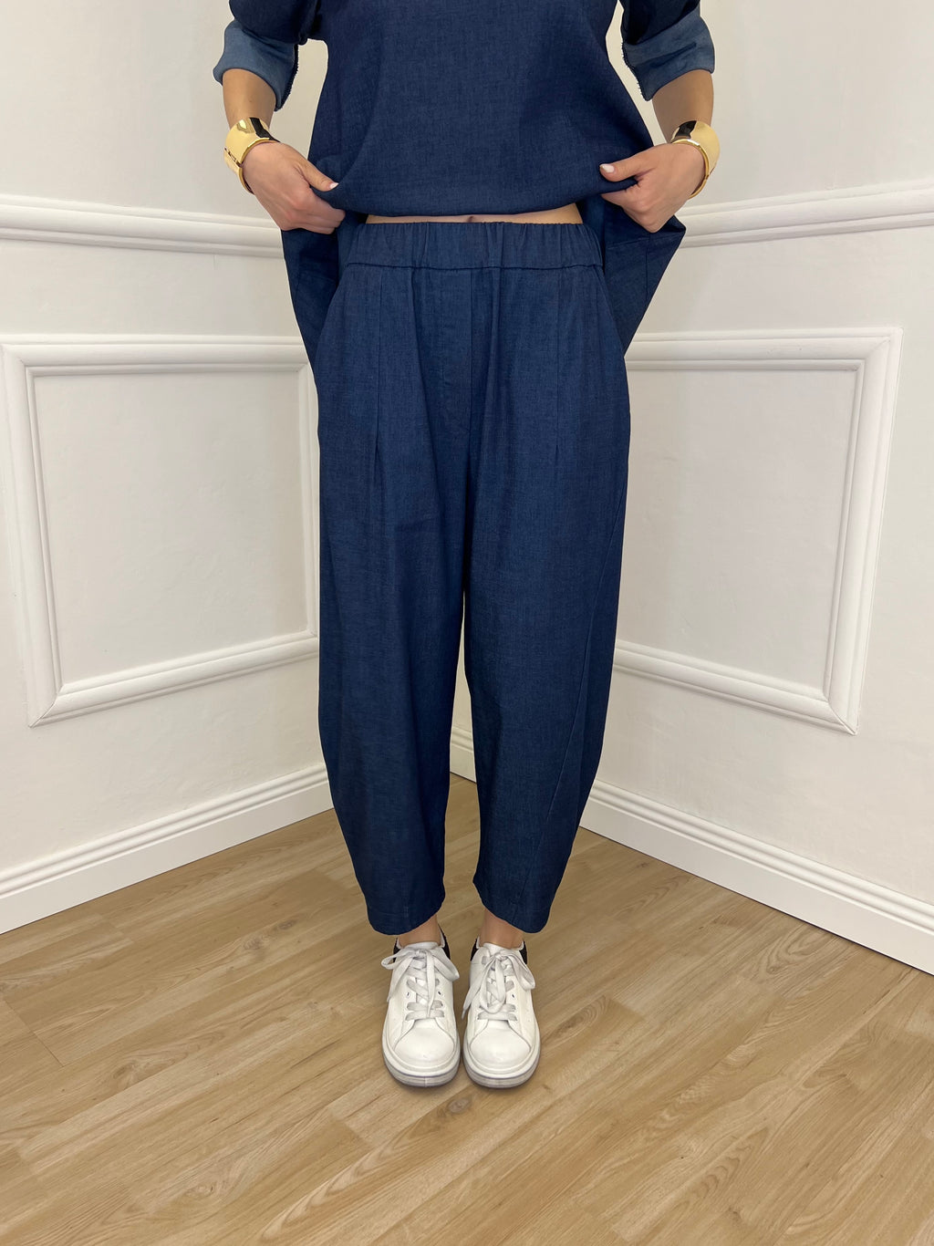Pantalone Balloon Chambray 5300 Blu