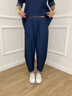 Pantalone Balloon Chambray 5300 Blu