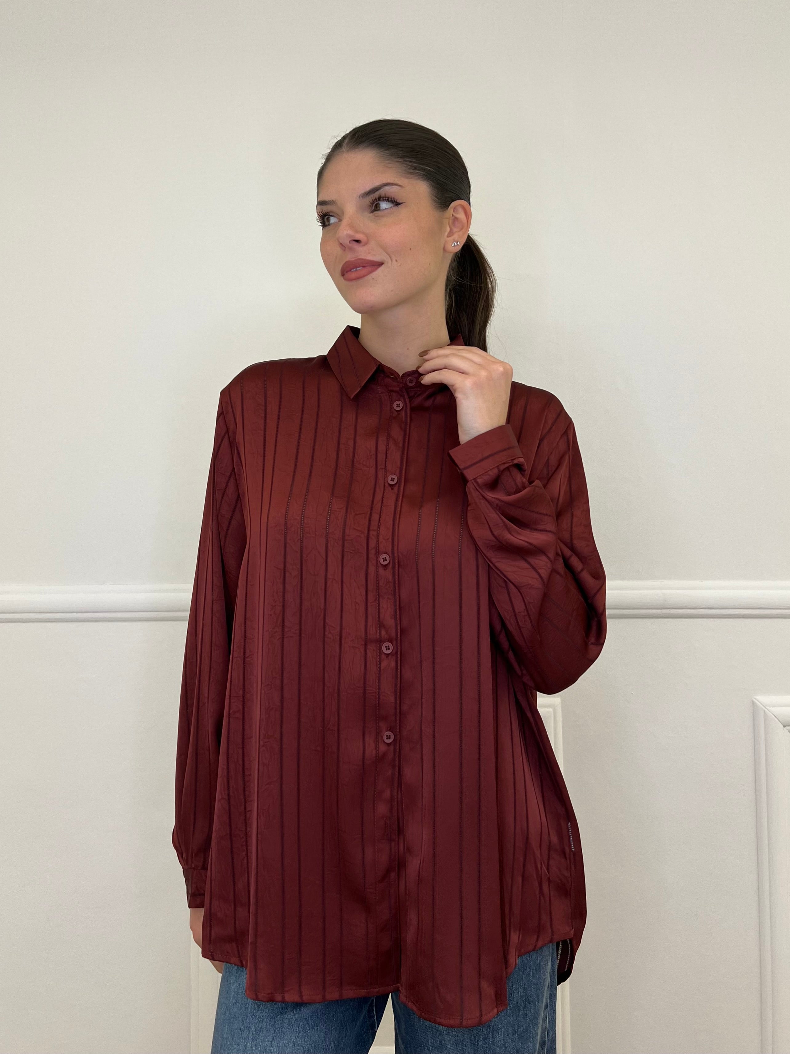 Camicia Satin Strop 4962584 Burgundy