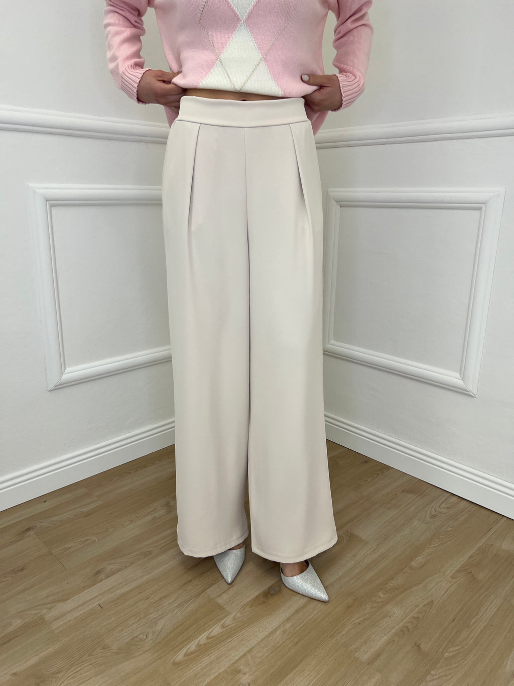 Pantalone Fluido 22059 Beige