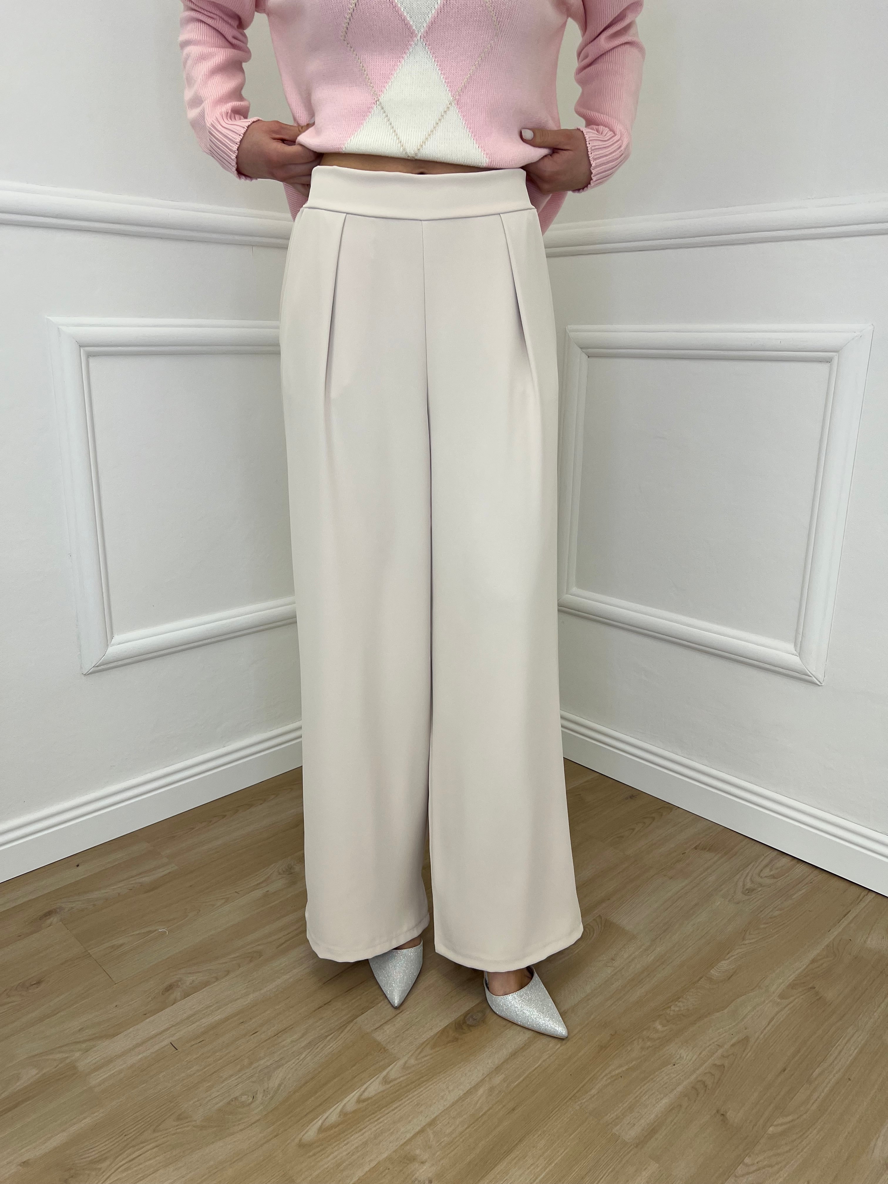 Pantalone Fluido 22059 Beige