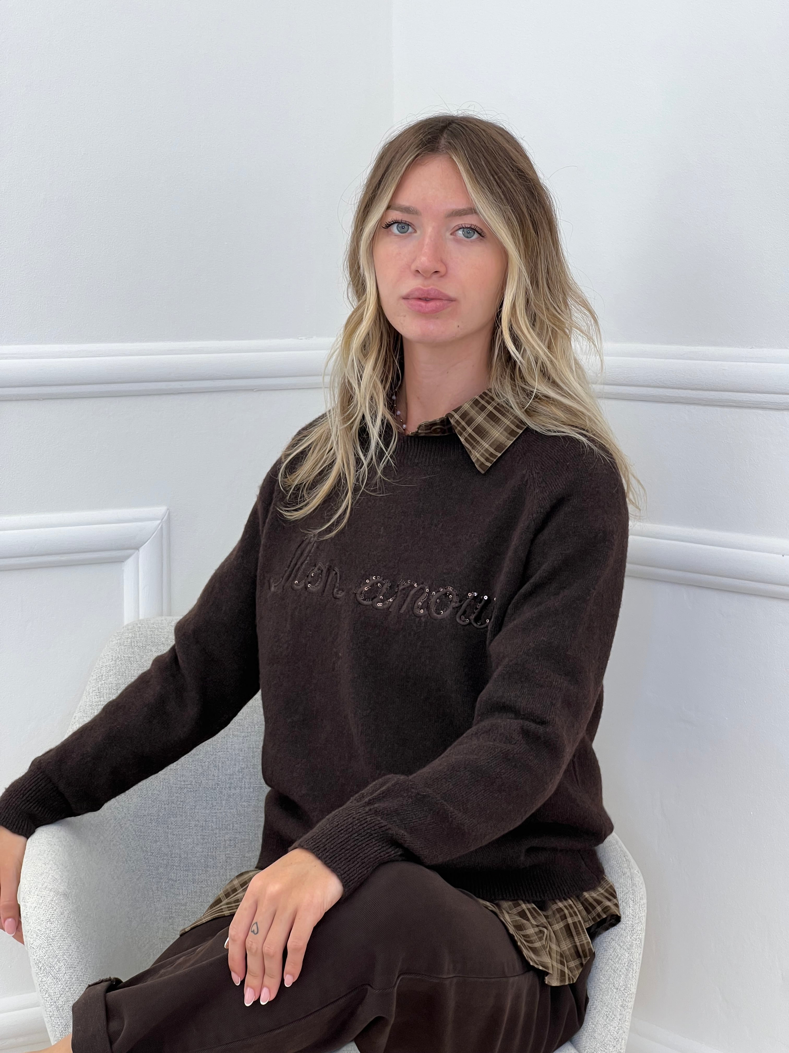 Pullover Mon Amour NZ5583 Moro