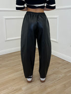 Pantalone Baggy Ecopelle D28945 Nero