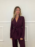 Giacca con Cintura Cady 6329 Burgundy