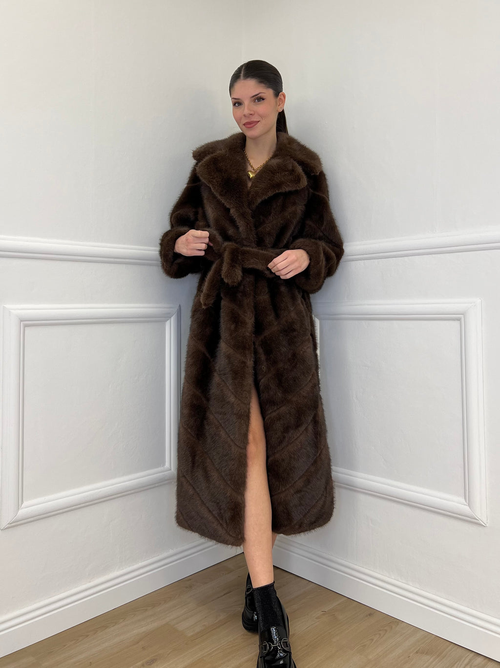 Pelliccia Lunga Fusciacca Y0223 Moro