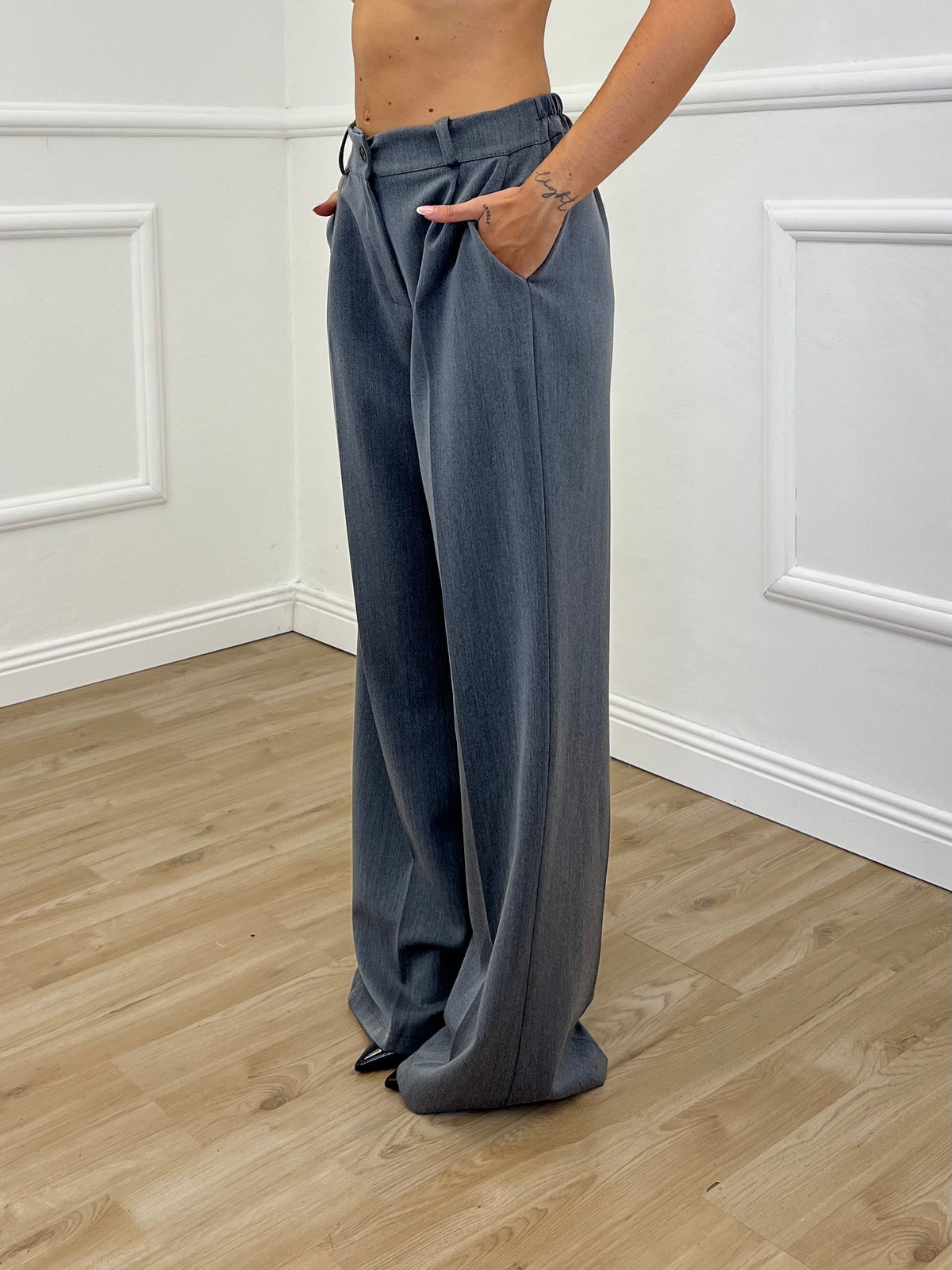 Pantalone Palazzo Gabardine 3715 Grigio