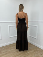 Abito Crepe Fiocco 0567 Marrone
