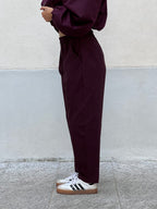 Pantalone Carrot Punto Milano 3006 Burgundy