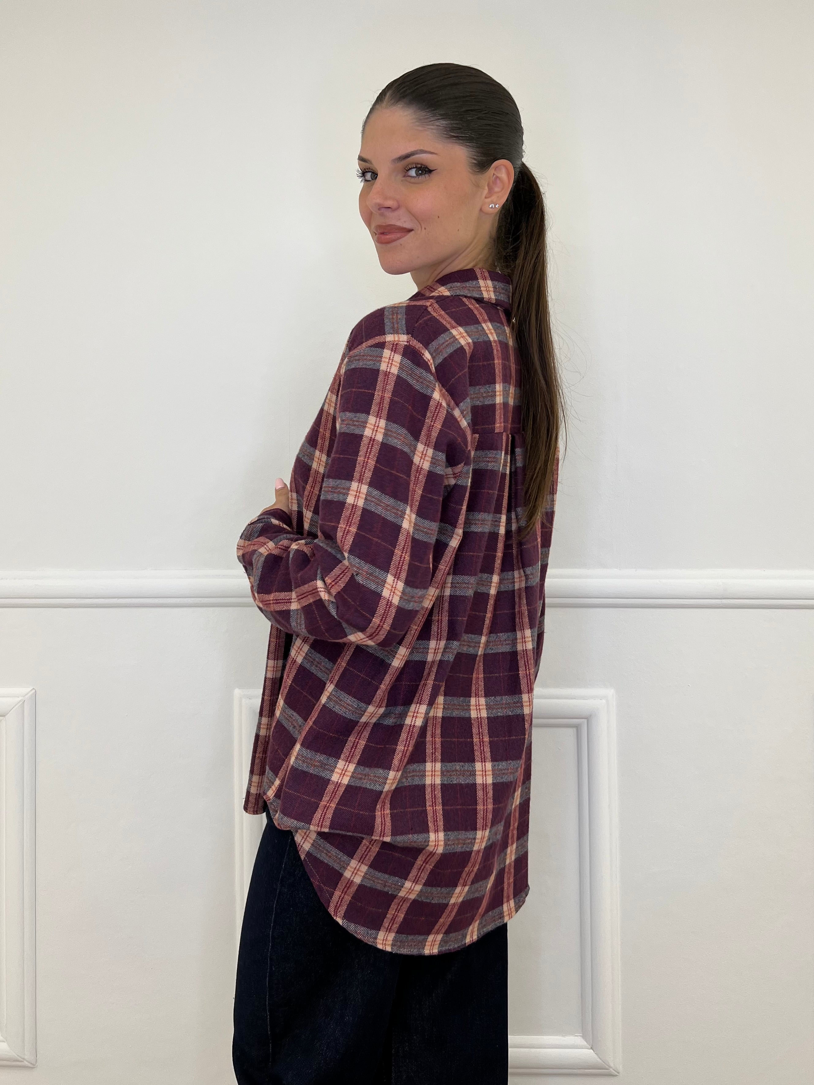 Camicia Madras A35 Burgundy
