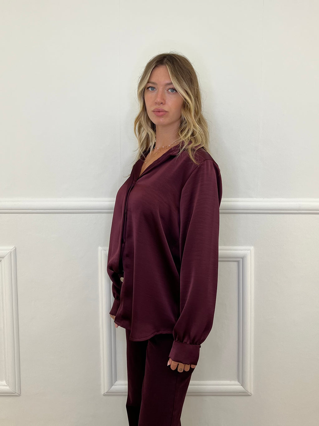 Camicia Doppio Satin 25924 Burgundy