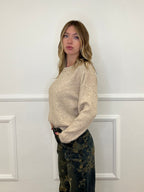 Maglia Over Paillettes 5582 Ecru