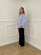 Camicia Cuori Ricamati 1255 Blu