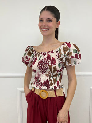 Camicia Fantasia Palloncino 7622 Burgundy