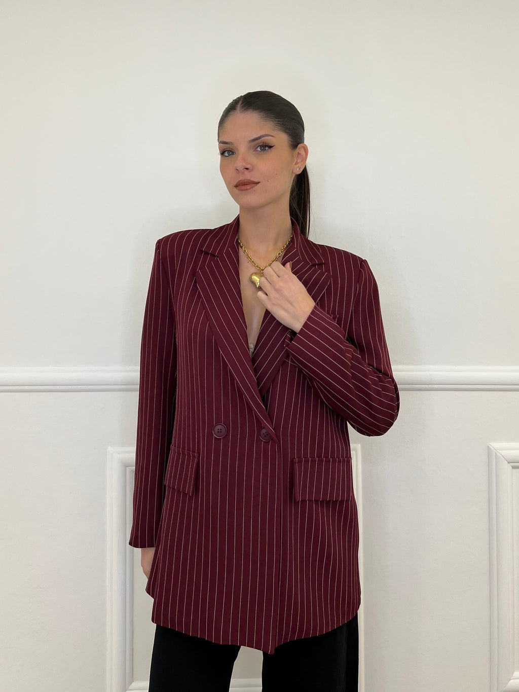 Giacca Gessata 3270 Burgundy