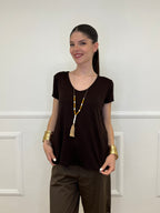 Maglia Over Viscosa 22225 Marrone