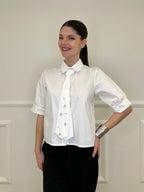 Camicia Con Cravatta Strass 15016 Bianco