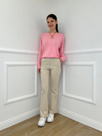 Pantalone Flare Cintura 26513 Beige