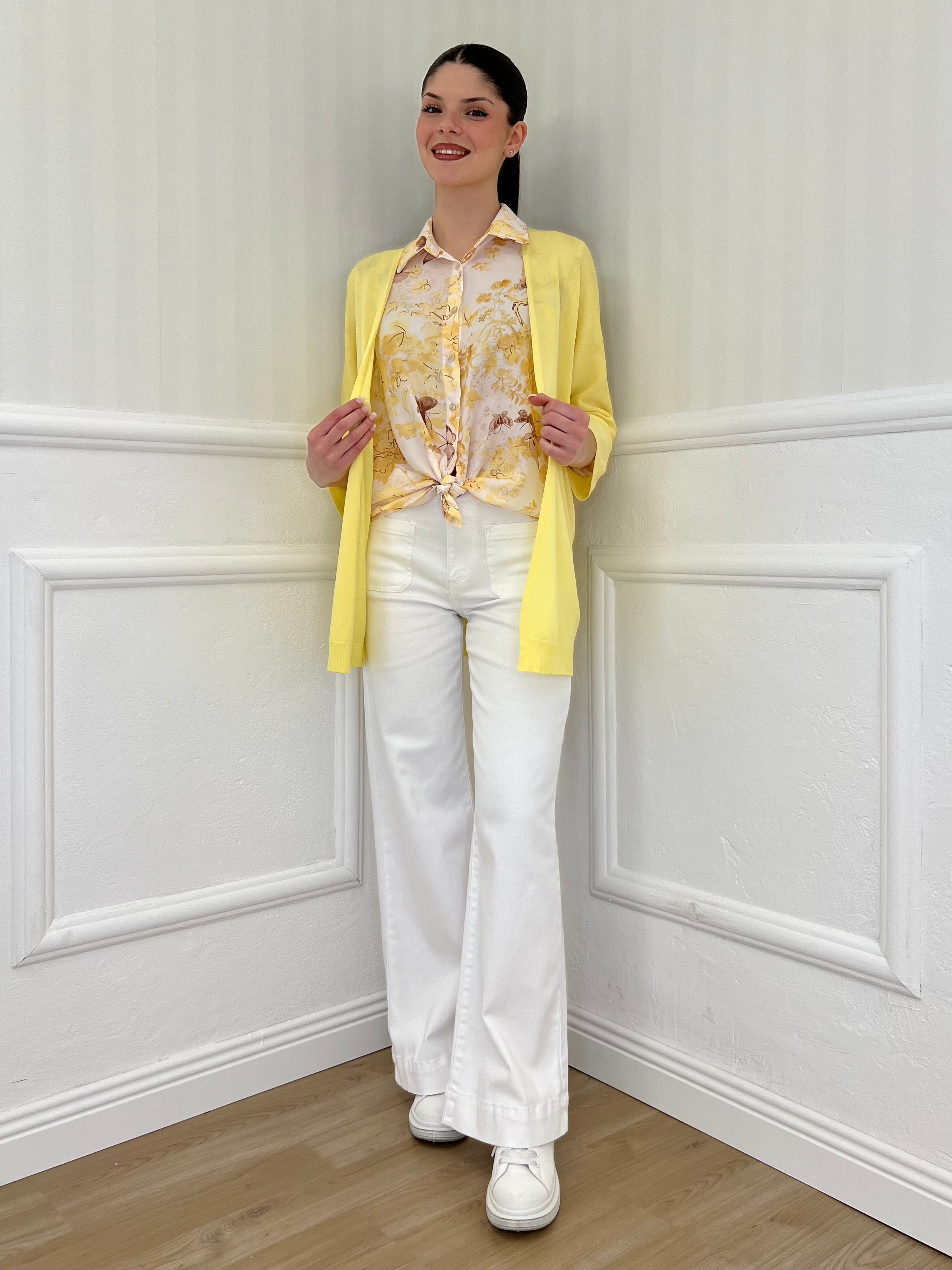 Cardigan Viscosa 9187 Giallo - Bazar Abbigliamento