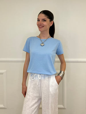 T-shirt Strass 8142 Azzurro