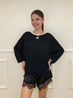 Twin Set Maxi Maglia e Canotta 53716 Nero