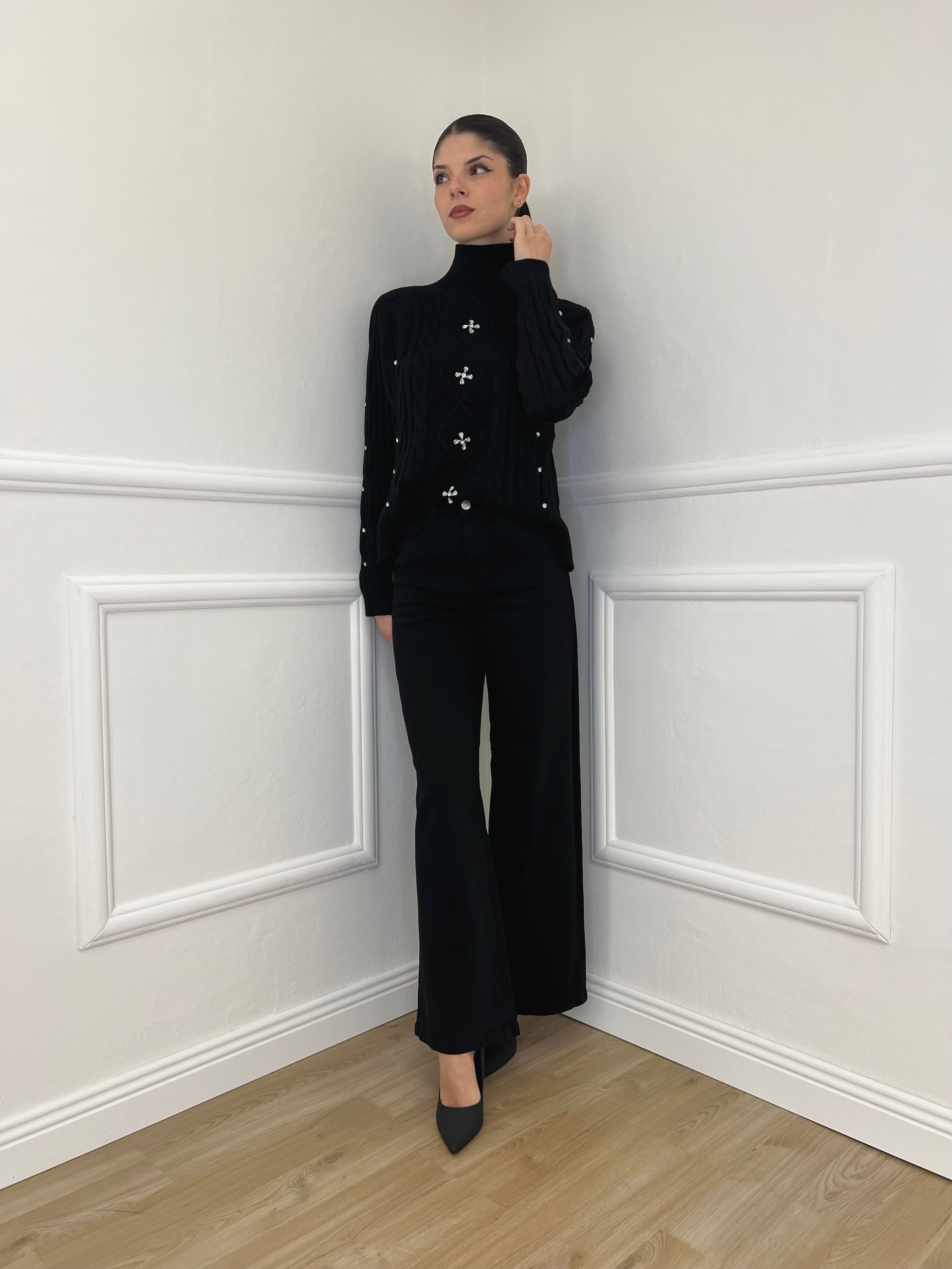 Jeans Palazzo T1001-1 Nero