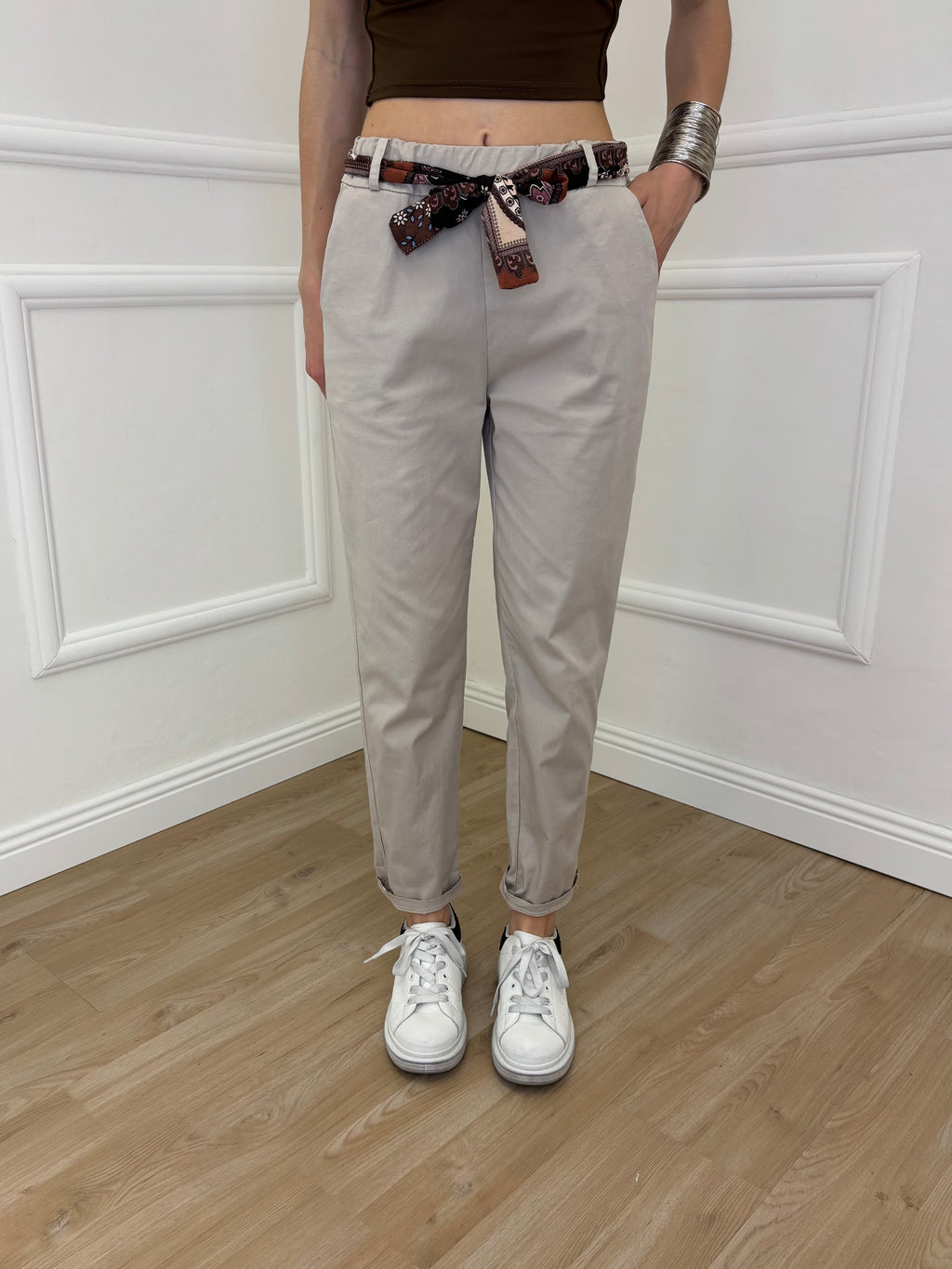 Pantalone Cotone Fusciacca 1508 Ecru
