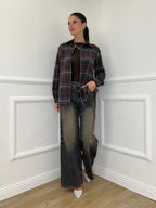 Camicia Madras A35 Marrone