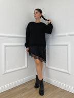 Felpa con Pizzo Lumina LD3849 Nero