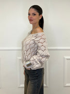 Maglia Losanghe Traforata 3191 Ecru