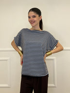 Maglia Barchetta Righe 2628 Azzurro e Moro