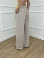 Pantalone Lino Coulisse 23216 Beige