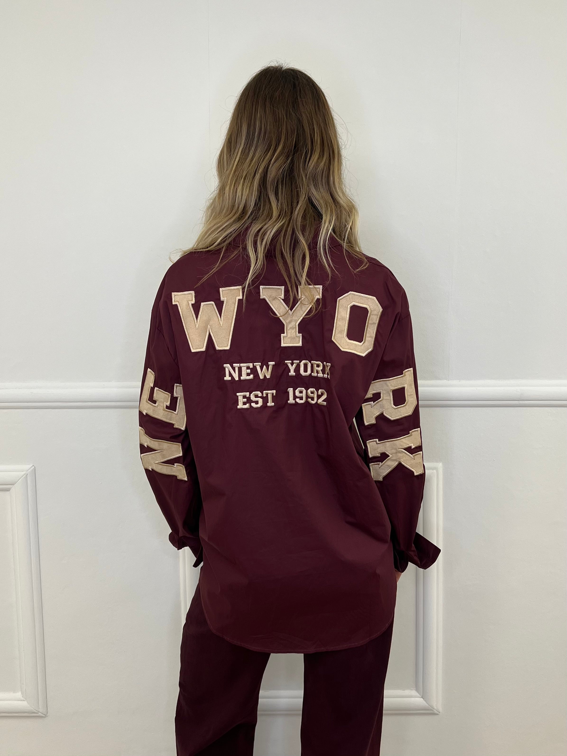 Camicia Over New York 9876 Burgundy
