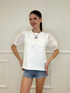 T-shirt Maniche Sangallo A4684 Bianco