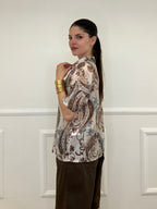 Camicia Paisley in Tencel 25155 Marrone