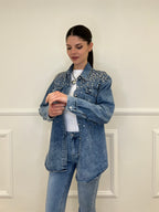 Camicia Denim Delavé Strass 18601
