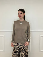 Maglia Over Cotone 3686 Taupe